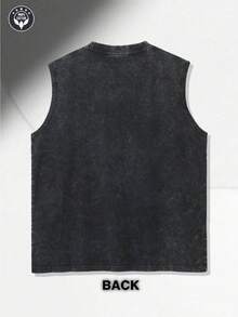 Disney Official Licensed  Unisex Acid Wash Sleeveless T-Shirt, Sorcerer  Imagination Graphic Tank Top, 230g Heavyweight Cotton Blend, Casual Magic Style Top, Breathable Summer Wear - 黑色 - 查看 2