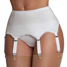 Women Sexy Garter Belt High Waist Suspender Belt, Night Club Elastic 6 Straps Clip Garters - 白色 - 查看 4