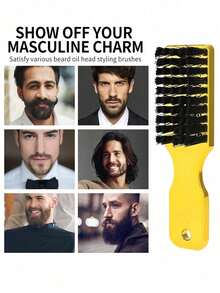 Professional Hair Cleaning Beard Brush Sets For Men Double-Side Haircut Barber Salon Styling Comb 2PCS Hairdressing Styling Tool - Multicolor - View 3