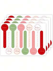 100张感谢卡长方形封口贴纸，布丁瓶标签，烘焙盒标签，适合烘焙和手工爱好者！ - 彩色 - 查看 9