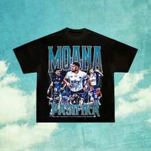 Moana Pasifika Rugby Graphic T-Shirt _ Super Rugby Fan Tee - màu đen - Xem 1