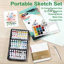 24 Colors Watercolor Paint Set, Detail Paint Brush Included, Watercolor Paints, Painting Sets, Art Supplies For Painting, Travel Watercolor Set, Amateur Hobbyists(Sets) - Sets - View 2