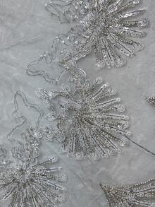 Nuevo Llegado Elegante Chal de Malla con Lentejuelas de Alta Gama para Vestido de Noche - Negro - Ver 4