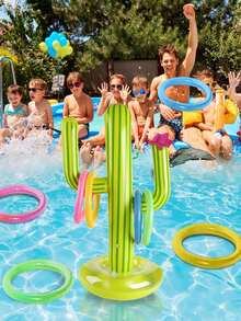 Juguete inflable de cactus para piscina de verano, juego de lanzamiento de fiesta de agua para playa, juguete flotante para exteriores, juguete interactivo de agua inflable para adultos, apto para mayores de 18 años - Múltiples estilos - Ver 2