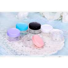 Mini Clear Cosmetic Empty Sample Jars 50/20/10/5/1 Pc,5g Plastic Container Jars, Multi-Color For Face Cream And Lotion, Lipstick, Eyeshadow, Nail Powder, Jewelry, Exquisite And Compact, Easy To Carry, Reusable, Travel Accessories - Pink - View 5