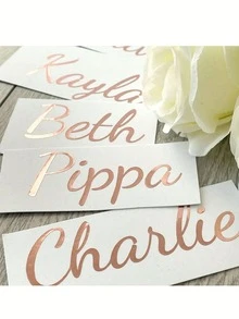 Customized Letter Labels, Personalized Name Stickers Suitable For Glass Bottles And Boxes, Wedding Decoration Ball Font Customized Name And Text, Personalized Vinyl Labels, Wedding Vinyl Stickers, Wedding Identity Stickers - Multicolor - View 2