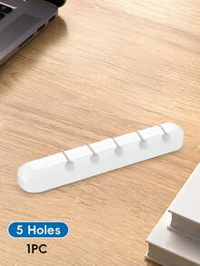 白色手机数据线充电整理器，3孔/5孔/7孔集线器扣，床头桌面车载自粘式鼠标线耳机线绕线器固定扣 - 彩色 - 查看 8