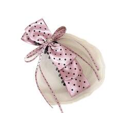 Girly Polka Dot Bow Banana Clip Elegant Half-Up Hair Vertical Clip New Sweet Hair Clip Simple Hair Accessory - 粉紅波點蝴蝶結 - 查看 5