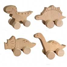 4 Pack Wooden Dinosaurs For Painting, Craft, Room, Party, Classroom Decoration, Party Supplies, DIY Painting Project For Family Time - A - View 1