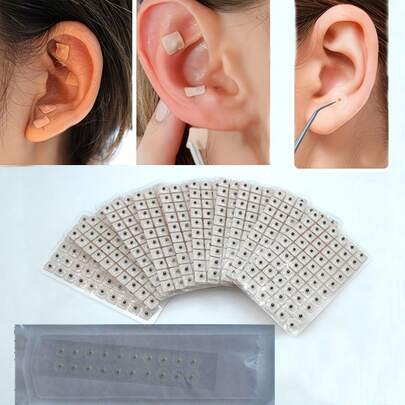 1 Set de Parches Desechables de Acupresión de Oreja, Pegatinas de Masaje de Puntos de Oreja