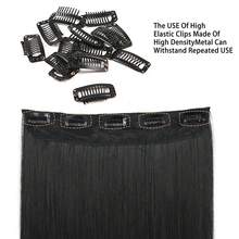 Brazilian Clips In One Piece Hair Extension Natural Straight Remy Human Hair Invisible Seamless Clip In Straight One Piece - Natural Black - View 4