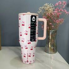40oz Tumbler Stainless Steel Coffee Mug Cup Insulated Portable Vacuumhydrojug Travel Tumbler With Handle Lid Straw Water Bottle - 彩色 - 查看 9