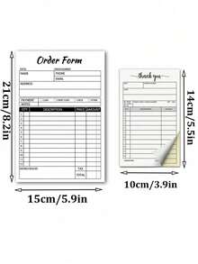 Libro de recibos sin carbón blanco y amarillo de 2 capas, bloc de facturas para pequeños negocios, libro de recibos de pedidos, libro de facturas comerciales, útiles escolares, temporada de regreso a clases - Multicolor - Ver 9