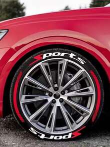 防水“运动”字母汽车轮胎贴纸，轮胎改装装饰贴纸，汽车配件，汽车装饰，节日礼物 - 多色 - 查看 3