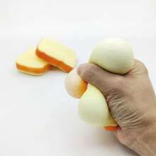 1个减压玩具 - 逼真面包模型慢回弹毛绒玩具，恶搞礼物（吐司造型） - 彩色 - 查看 6