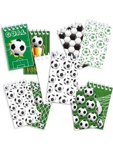 10pcs/Pack Football Spiral Notebooks, Memo Pads, Back To School Planners, Pocket Notebooks, Diaries, Student Favorites Birthday Gifts, Handmade Notebooks, Memo Books, School Supplies, Good Gift Bag Filler, Birthday Party Favors - A - View 1