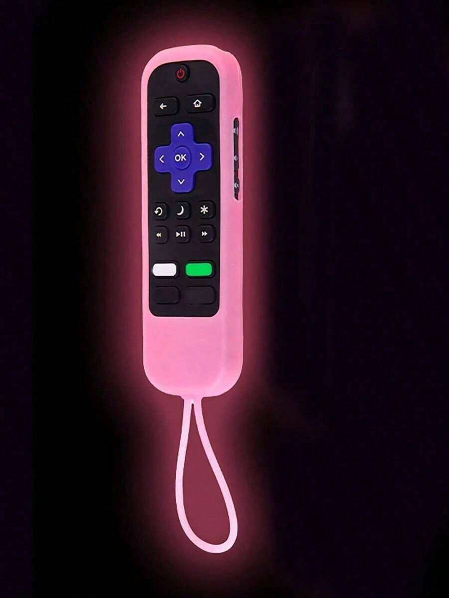 1/2pcs Remote Control Protective Case, Dust-Proof, Elastic, Multi-Color, Luminous, Soft, Silicone Material, Anti-Drop Cover, Suitable For Various TVs, Children's Party Decoration - Pink - View 1