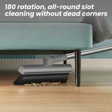 Luminpool 3 In 1 For Sweeping Indoor And Push Broom Outdoor With Dust Pan, Broom With Dustpan Combo Set, Adjustable And Rotatable - Grey - View 6