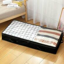 1个可折叠床底收纳盒，适用于存放包装纸、毯子、毛巾、衣物、被子、毛衣、床单和其他物品 - 彩色 - 查看 2