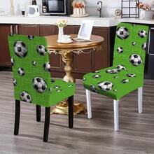 1/4/5/6/7/36pcs 2026 World Cup, Football Pattern Print Chair Covers/Seat Covers Set, Suitable For Indoor Home, Restaurant, Hotel, Ideal Choice For Modern Daily Decor. Tablecloth Fits Square Dining Table, Elastic Chair Covers Are Washable. - Multicolor - View 8