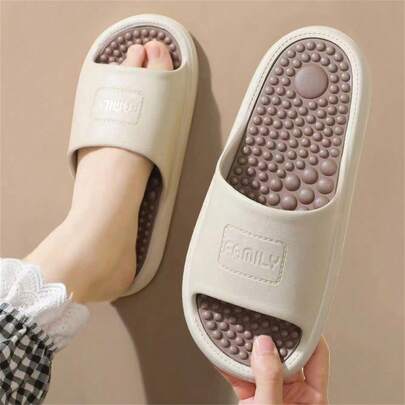 1 đôi dép mùa hè unisex, dép đế dày chống trượt mới dùng trong nhà tắm, dép massage chân, dép nam, dép nữ, dép mùa hè chống trượt dùng trong nhà tắm, dép cao su mềm, massage chân, quà tặng cho bố mẹ/mẹ