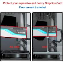 129mm Aluminum Adjustable Anti Sag GPU Support Bracket, Graphics Card Brace Holder Stand, Anti Drooping Video Card Sag Support With Fan Compatible Design For Desktop PC - 1 - 查看 5