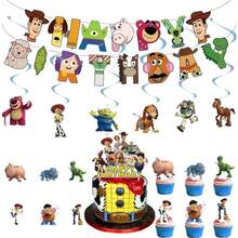 pokemon Cowboy Birthday Party Pull Flag Spinner Cake Topper Decoration Set - Multicolor - View 2