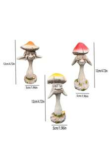 1个趣味树脂蘑菇工艺装饰品，适用于花园、庭院、家居装饰，创意十足 - A - 查看 2
