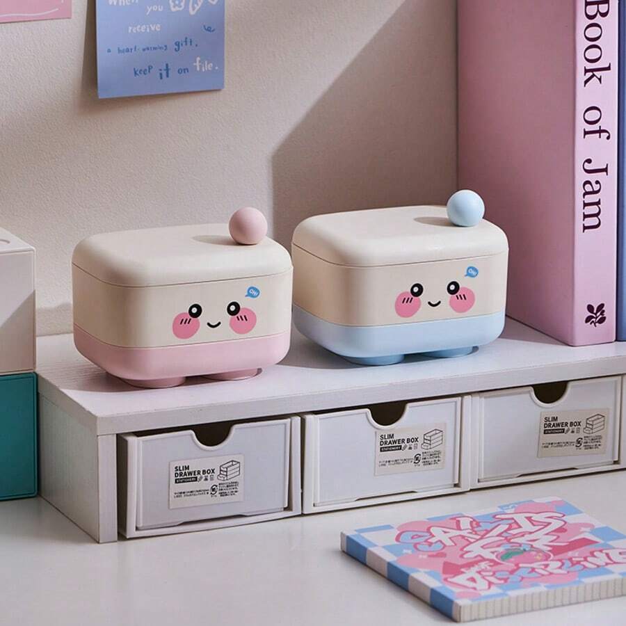Cartoon Pink Soap Dish With Drainage, Keep Soap Dry