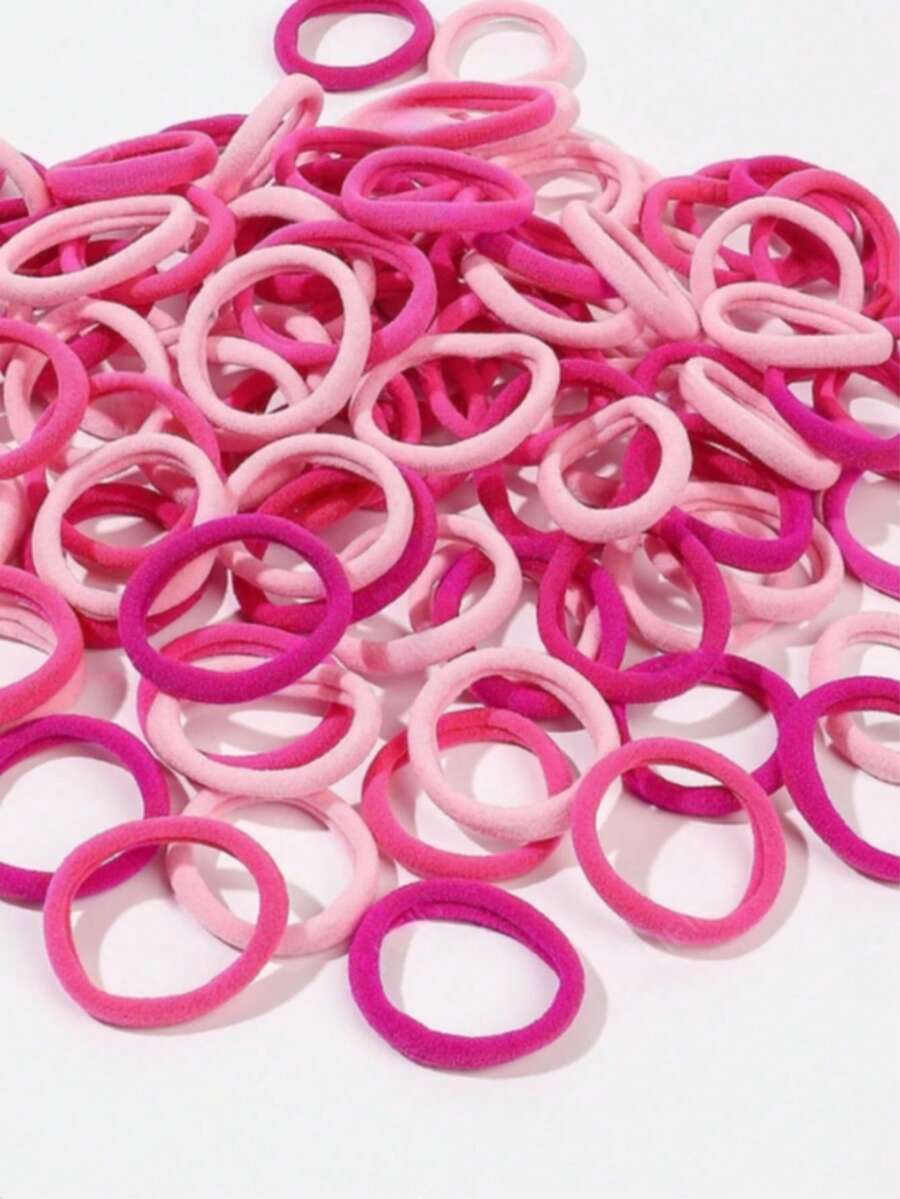 50/100 chiếc dây buộc tóc co giãn cao, kiểu dáng tối giản, thích hợp sử dụng hàng ngày. - Nhiều màu - Xem 1