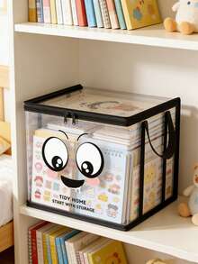1pc Foldable Storage Box , Baby Room Clothes, Book Storage Box, Transparent Waterproof Household Sorting Storage Box,Hair Accessories Organizer - Multicolor - View 4