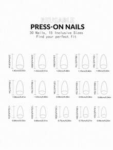 24 piezas de calcomanías para manicura, con patrón de puntos blancos, forma de almendra corta, el set de manicura incluye 1 hoja de calcomanías adhesivas y 1 lima de uñas mini, adecuado para usar a diario con uñas postizas - Multicolor - Ver 6
