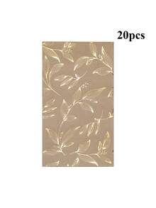 20张双层金箔黑花印花餐巾，13x15.75英寸 - 适用于婚礼、生日、花园派对装饰，也适用于复活节、感恩节、父亲节、母亲节和其他场合。 - 款式1 - 查看 8