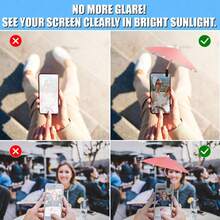 Phone Umbrella Sun Shade - Anti-Glare UV Protective Screen Cover & Clip-On Heat Resistant Phone Protector - Universal Fit For All Smartphones (IPhone/Android/Samsung Galaxy) - Outdoor Phone Accessories For Beach, Pool, Travel & Photography Gear - Adjustable Clamp Securely Holds Devices In Harsh Sunlight - Durable Phone Sun Shield For Screen Visibility, Digital Devices & Vacation Essentials - Pink - View 2