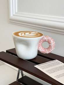 1 Stück 320g handgefertigte keramische Donut-förmige Tasse mit Brot-förmigem Henkel, inklusive Brot- und Keks-förmigem Löffel, ideal für Heimdekoration, Geschirr, Partys, Zusammenkünfte, Nachmittagstee, Café, Geschenke und Feiertags-Dekoration - Verschiedenfarbig - Übersicht 12