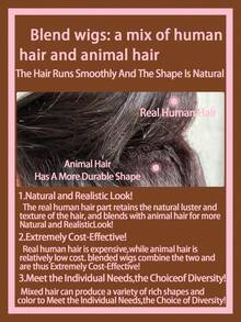 Tóc giả Yaki Straight Lace Front Blended Hair Wigs, mật độ 180%, kích thước 13x4, kiểu tóc xoăn tự nhiên, màu sắc trung bình. - Tự nhiên & Đen - Xem 8