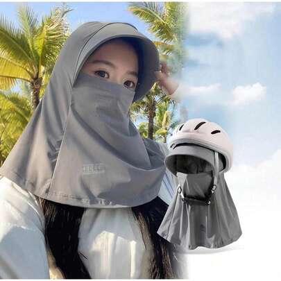 Nuevo sombrero de protección solar de verano para mujeres con protección para el cuello, protección facial, ciclismo, sombreado solar, protección UV y máscara facial, todas las funciones en uno