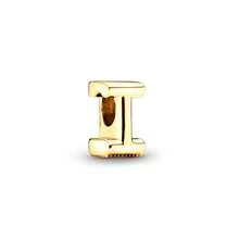 Gold Letter Pendant Beads, A-Z Initial, DIY Bracelet Jewelry Making - Silver - View 27