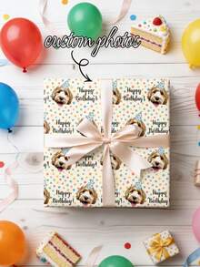 Papel de regalo de cumpleaños personalizado con foto de rostro, papel de regalo con estampado de rostro personalizado, papel de regalo con patrón de rostro divertido, papel de regalo con foto de rostro personalizado, envoltorio de cumpleaños personalizado único, regalo de cumpleaños, papel de regalo con estampado de rostro personalizado, envoltorio de cumpleaños personalizado único, regalo para la novia - Multicolor - Ver 5