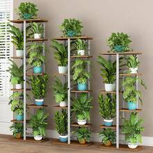 Multi-Tier Indoor Plant Shelf Rack – Sturdy Wood & Metal Construction – Space-Saving Design For Balcony, Garden, Corner – Decorative Stand For Multiple Pots - 5-layer 6-pot [Black Oak] - View 3