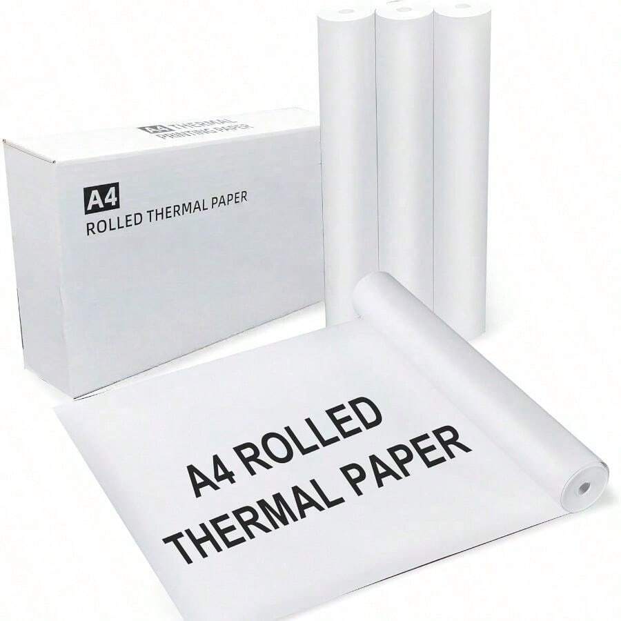 8.3x11 Thermal Printer Paper, 4 Rolls US Letter Size, Quick-Dry A4 Thermal Paper Rolls, Compatible With Jadens Portable Thermal Printer - Default - View 1