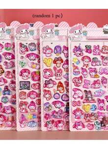 Hình dán 3D kiểu Nhật Bản bằng nhựa epoxy trong suốt, hình dán hoạt hình dễ thương dành cho trẻ em. - Nhiều màu - Xem 2