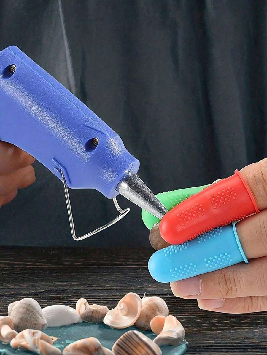 Silicone Finger Sleeves, Finger Caps, Hot Melt Glue Finger Sleeves, Silicone Finger Sleeves, Hot Melt Glue Finger Sleeves, Fingertip Pads Suitable For Counting Money, Organizing, Writing, Sorting Tasks, Hot Melt Glue, And Sports Games - Multicolor - View 1