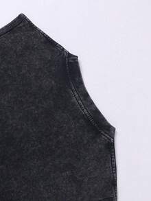 Disney Official Licensed  Unisex Acid Wash Sleeveless T-Shirt, Nick Wilde "It's Called A Hustle Sweetheart" Graphic Tank Top, 230g Heavyweight Cotton Blend, Casual Streetwear Top, Breathable Summer Wear - 黑色 - 查看 6