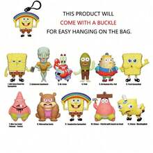 Viacom 1PC Nickelodeon Spongebob Officially Licensed Blind Box 3D Figurine Bag Clip Charms Blind Bag Anime Figure Keychain Anime Collector Kering Backpack Decor Mystery Gift - Multicolor - View 4