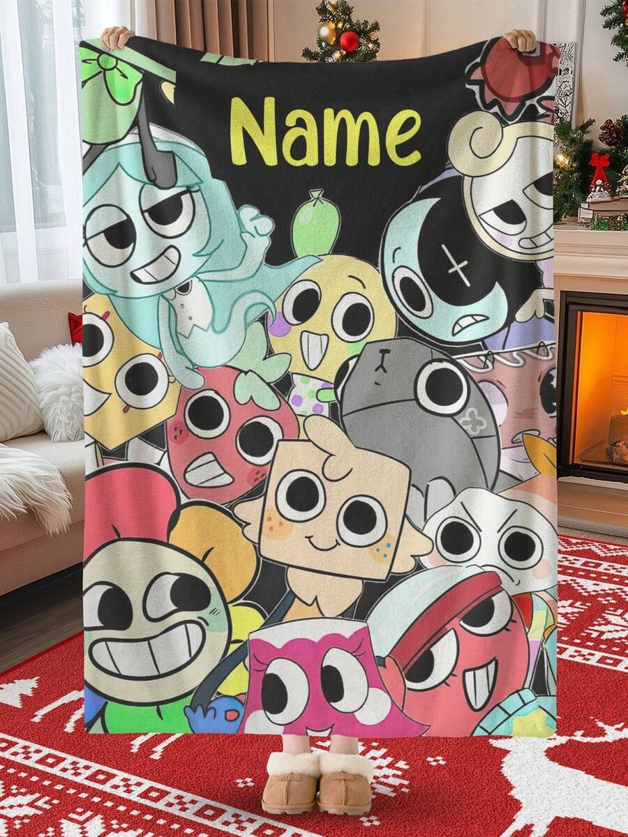 Dandy'S World Girls | Girl Who Loves Dandy'S World Custom Blanket -  Personalized Name/Text, Funny Birthday Gifts,All-Season Cozy,Perfect For Living Room, Office, Sofa Decor & Travel - Durable Polyester, Ideal Gift For Home & Outdoor Use, Blanket For Couch - 多色4 - 查看 1
