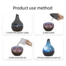 300ml Aromatherapy Diffuser & Humidifier, USB Essential Oil Diffuser With Remote & 7 Color Lights, Quiet Mist For Home Bedroom - màu đen - Xem 6