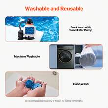 Pool Filter Balls For Sand Filter, 0.71 Kg, Filter Balls Replace Pool Filter Sand, Reusable Blue Polyester Fiber Filter Media With Wash Bag, For Swimming Pool Aquarium Tank Above Ground Pool - Blue, 1.5 Lbs - View 4