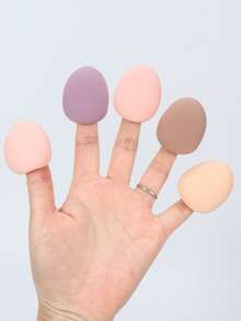 4pcs Cloud Makeup Sponges, Help Achieve Even And Smooth Foundation Application, Avoid Uneven Makeup. Can Be Used For Stippling Or Tapping To Create A Natural, Lightweight And Breathable Makeup Look. Latex-Free Dry And Wet Dual-Use Makeup Sponge, Suitable For All Skin Types. - Multicolor - View 5