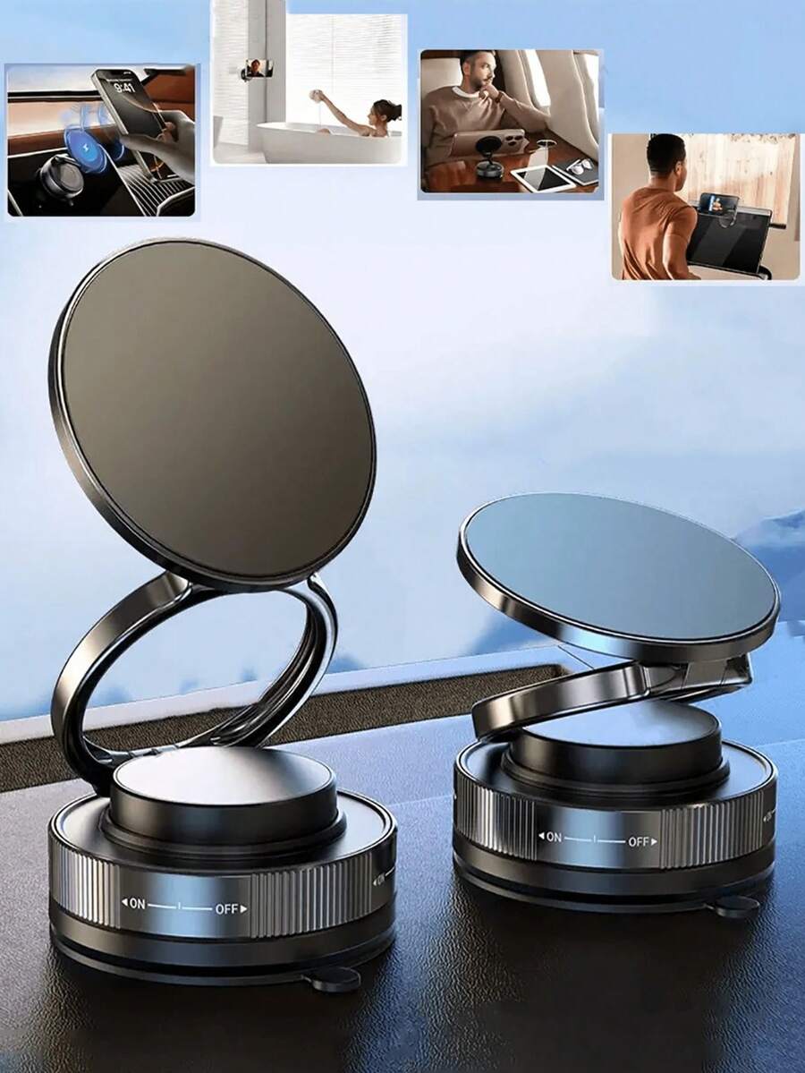 Giá đỡ điện thoại từ tính điều chỉnh được, phiên bản nâng cấp 2026, thiết kế vòng đôi gập gọn, xoay 360°, đế hút chân không, phù hợp với hệ thống định vị, tương thích với tất cả các điện thoại thông minh bao gồm iOS và Android, quà tặng sinh nhật, kỷ niệm, mùa xuân.